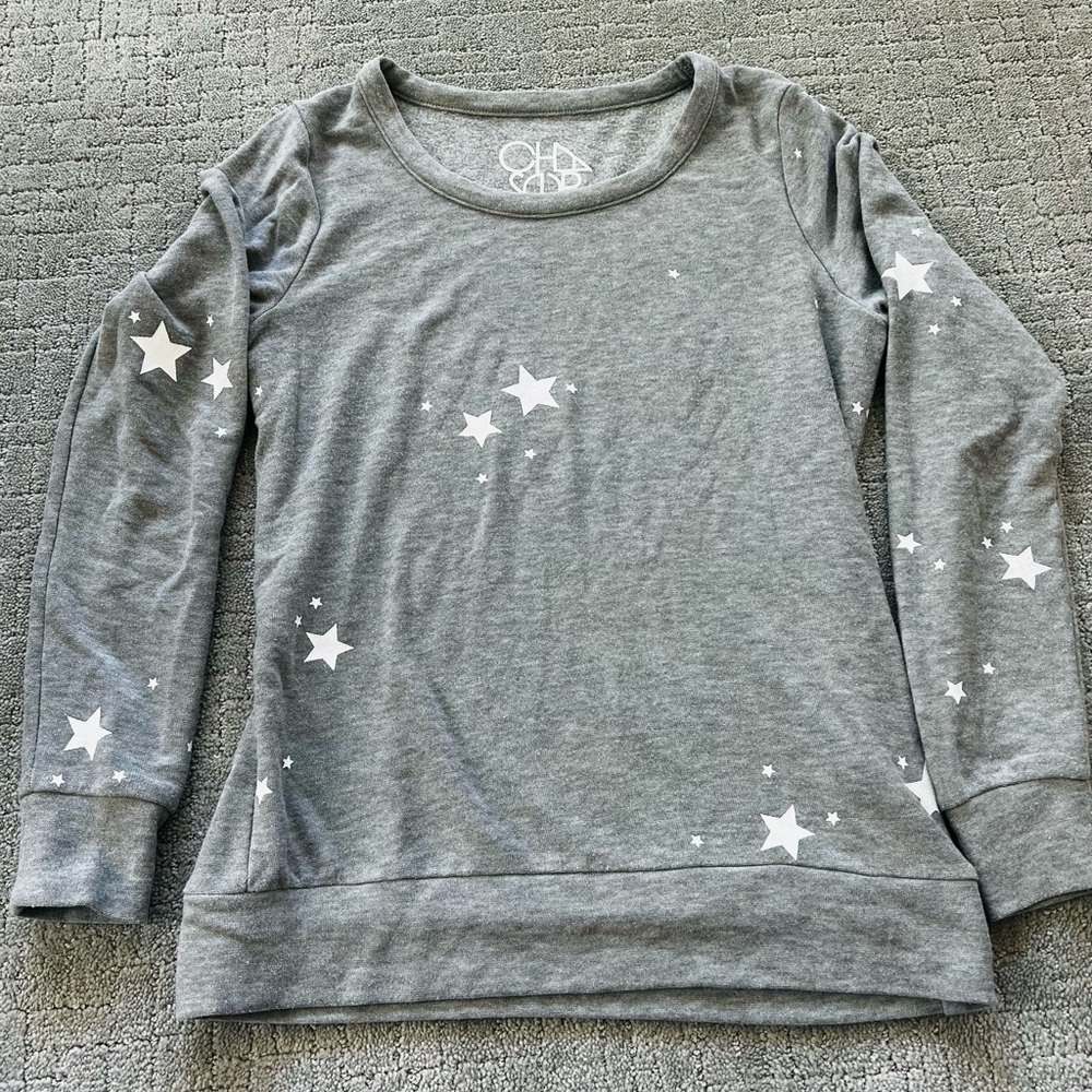 Chaser gray star sweatshirt, size S